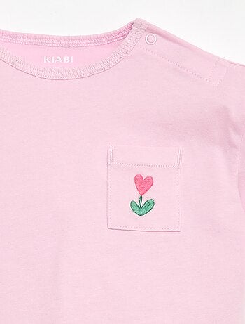 Conjunto Camiseta + pantalón corto ciclista acanalado - 2 piezas