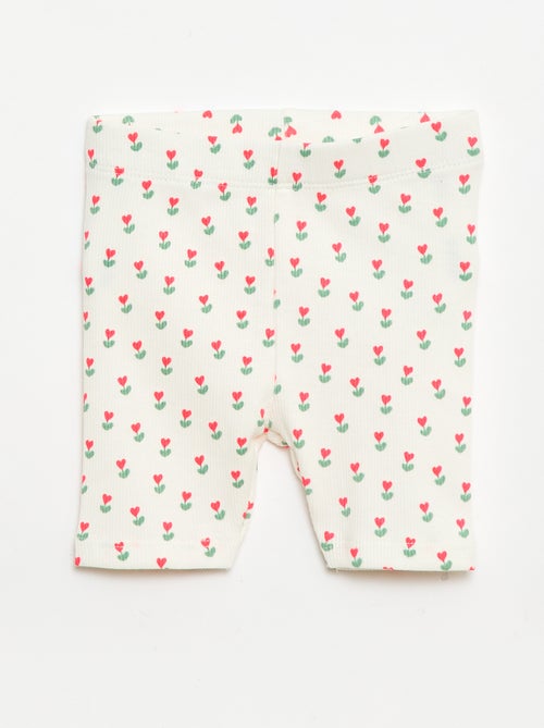 Conjunto Camiseta + pantalón corto ciclista acanalado - 2 piezas - Kiabi