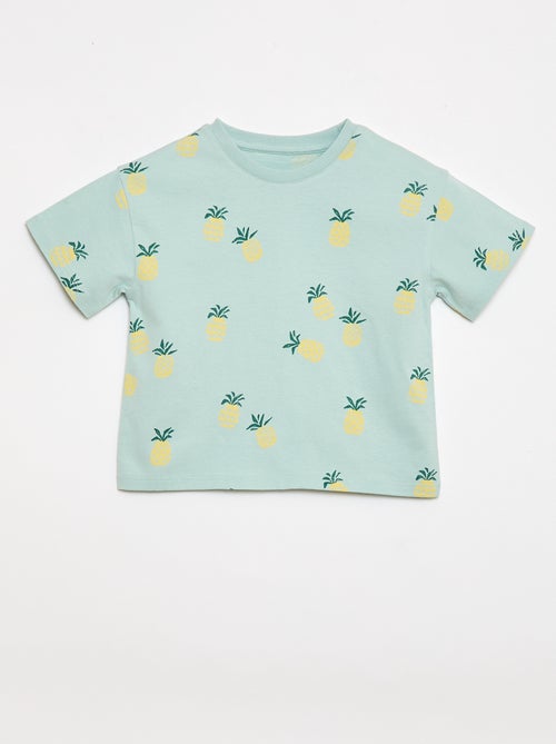 Conjunto camiseta + pantalón corto con estampado - 2 piezas - Kiabi