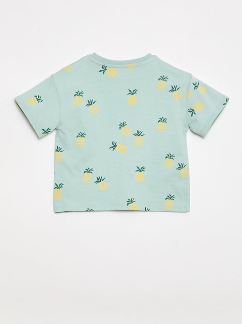 Conjunto camiseta + pantalón corto con estampado - 2 piezas - Kiabi