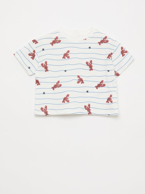 Conjunto camiseta + pantalón corto con estampado - 2 piezas - Kiabi