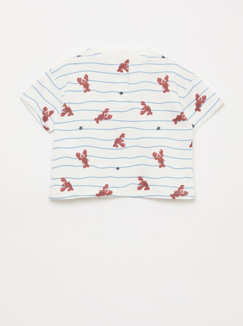 Conjunto camiseta + pantalón corto con estampado - 2 piezas - Kiabi