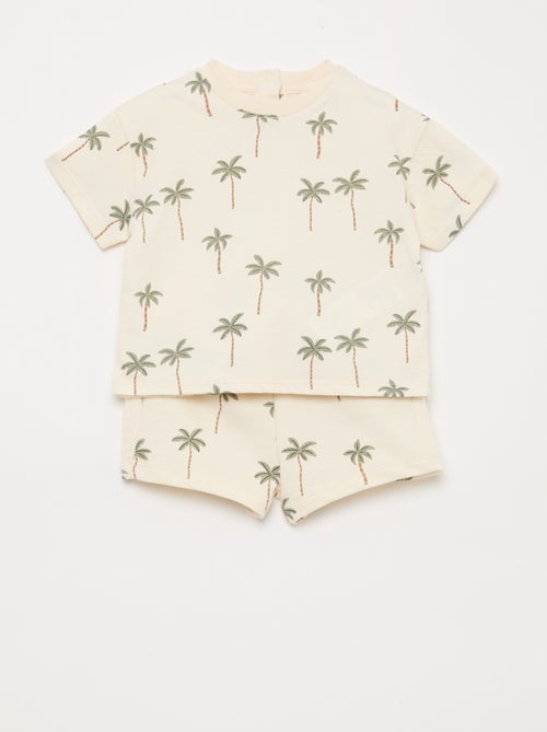 Conjunto camiseta + pantalón corto con estampado - 2 piezas - Kiabi