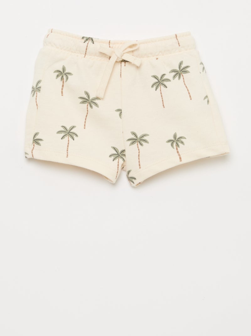 Conjunto camiseta + pantalón corto con estampado - 2 piezas Blanco - Kiabi