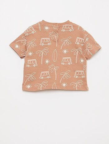 Conjunto camiseta + pantalón corto con estampado - 2 piezas