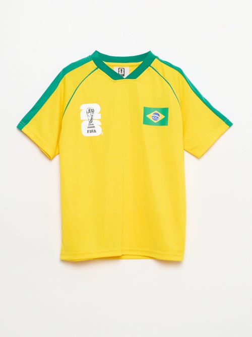 Conjunto camiseta + pantalón corto con licencia oficial de la Copa Mundial de la FIFA 26™ - Brasil - Kiabi Conjunto camiseta + pantalón corto con licencia oficial de la Copa Mundial de la FIFA 26™ - Brasil - Kiabi