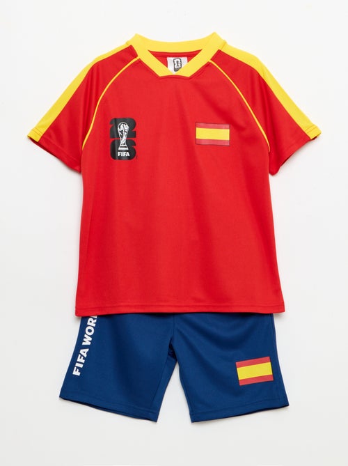 Conjunto camiseta + Pantalón corto con licencia oficial de la Copa Mundial de la FIFA 26™ - España - Kiabi Conjunto camiseta + Pantalón corto con licencia oficial de la Copa Mundial de la FIFA 26™ - España - Kiabi