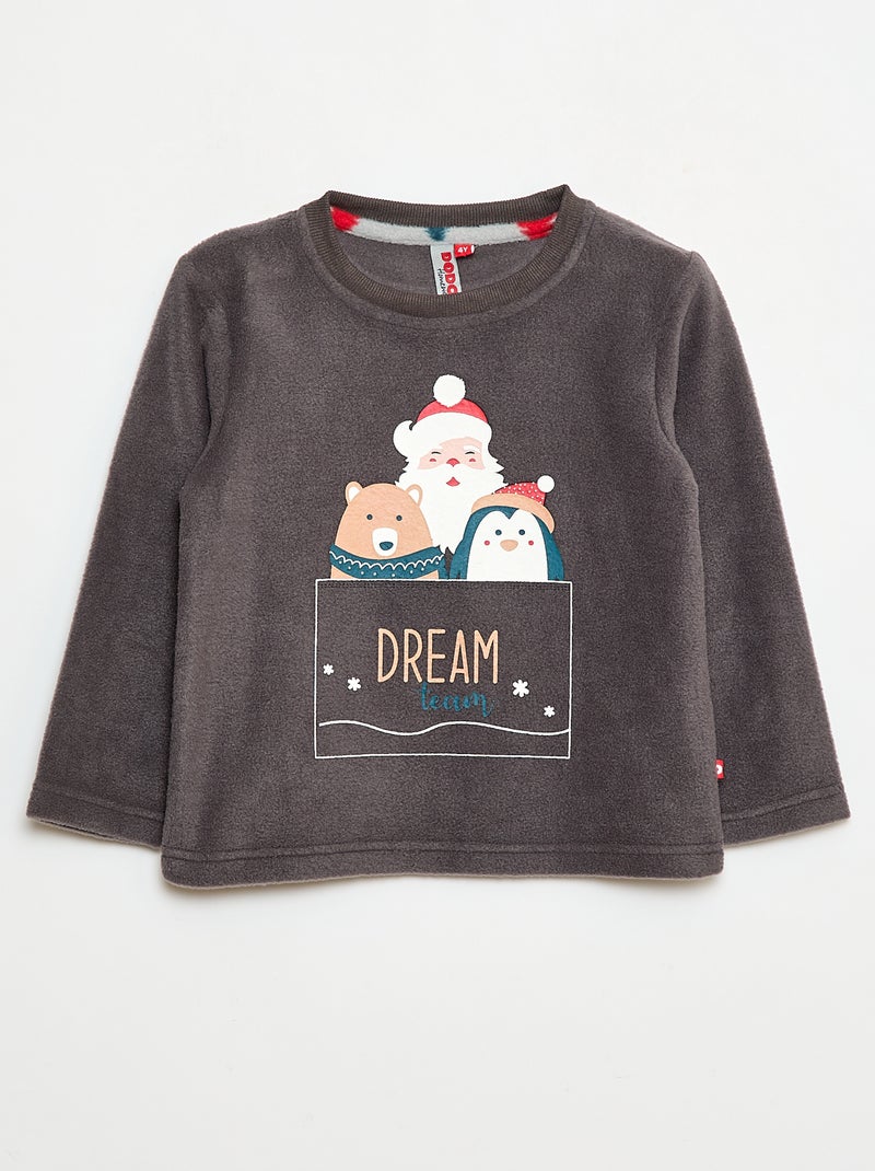 Conjunto camiseta + pantalón de forro polar - 2 piezas Rojo - Kiabi