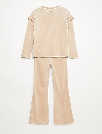 Conjunto camiseta + pantalón de terciopelo - 2 piezas