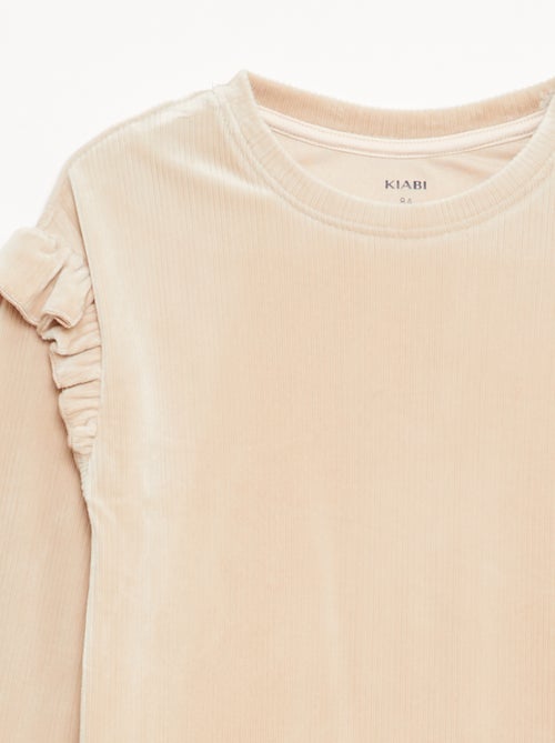 Conjunto camiseta + pantalón de terciopelo - 2 piezas - Kiabi Conjunto camiseta + pantalón de terciopelo - 2 piezas - Kiabi