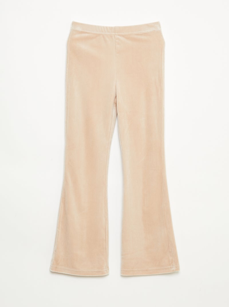 Conjunto camiseta + pantalón de terciopelo - 2 piezas Beige - Kiabi