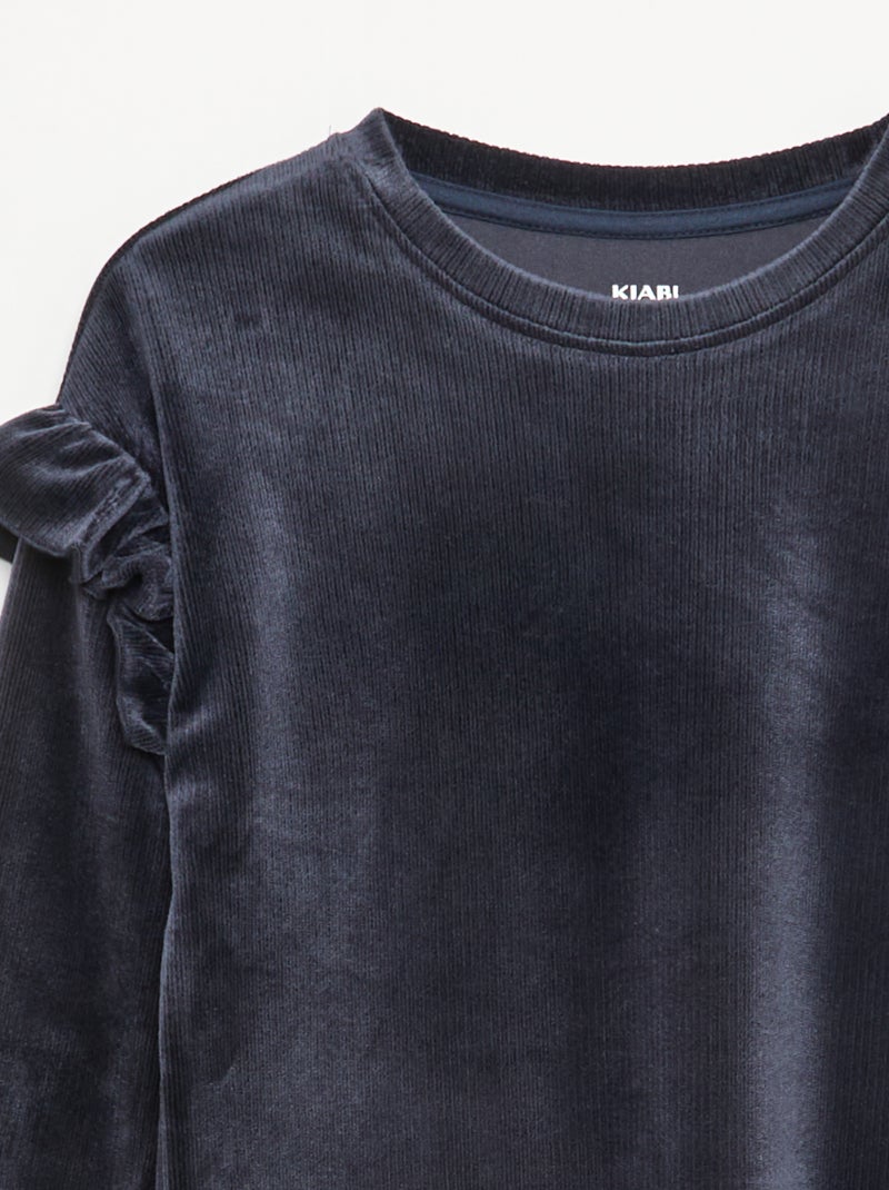 Conjunto camiseta + pantalón de terciopelo - 2 piezas Negro - Kiabi