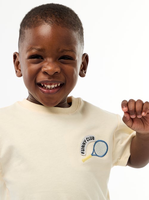 Conjunto camiseta + pantalón denim - 2 piezas - Kiabi