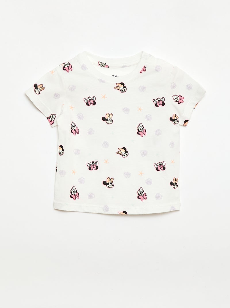 Conjunto camiseta + pelele corto 'Disney' 'Mickey' Blanco - Kiabi