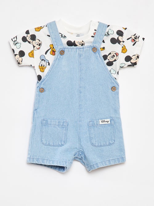 Conjunto camiseta + peto vaquero 'Disney' - 2 piezas - Kiabi