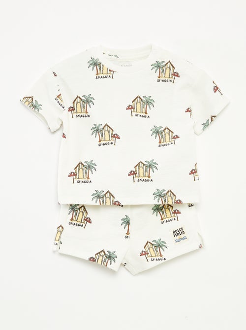 Conjunto camiseta + short con estampado - 2 piezas - Kiabi