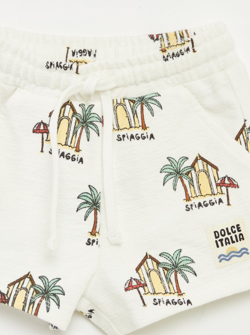 Conjunto camiseta + short con estampado - 2 piezas BLANCO - Kiabi