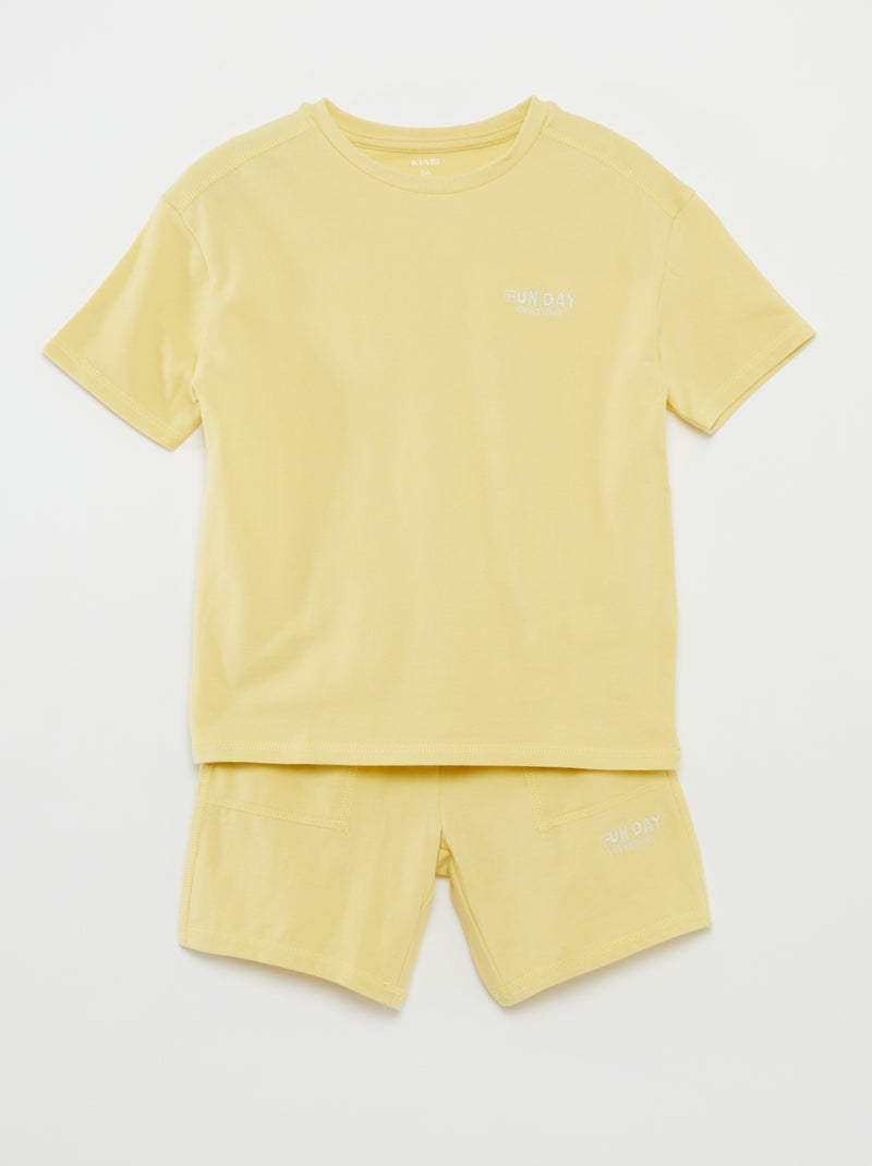 Conjunto camiseta + short deportivo - 2 piezas AMARILLO - Kiabi