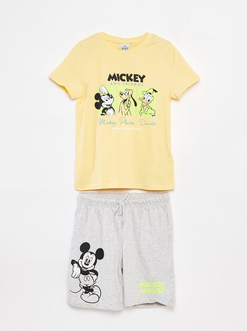 Conjunto camiseta + short 'Mickey' 'Disney' AMARILLO - Kiabi