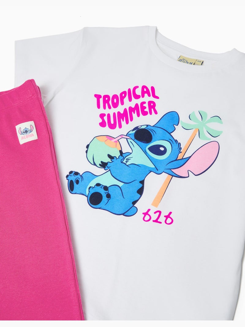 Conjunto camiseta y leggings Stitch, MO Fashion Rosa - Kiabi