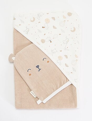 Conjunto capa de baño + guantes - 2 piezas