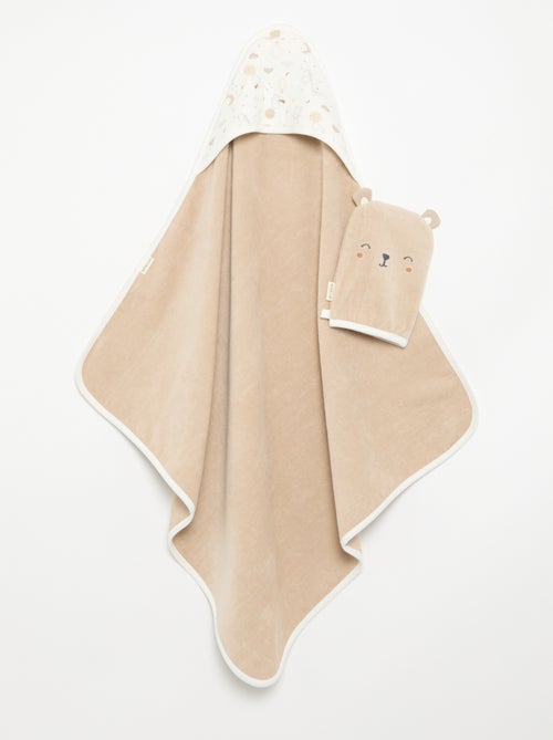 Conjunto capa de baño + guantes - 2 piezas - Kiabi Conjunto capa de baño + guantes - 2 piezas - Kiabi