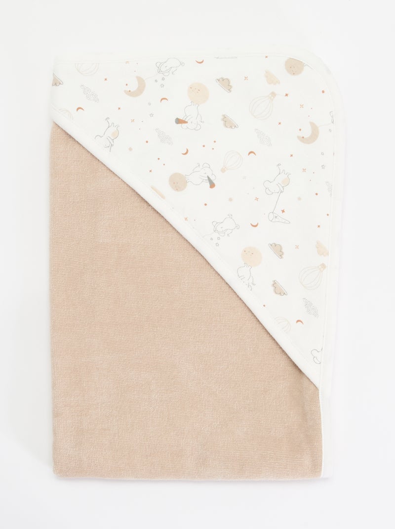 Conjunto capa de baño + guantes - 2 piezas Beige - Kiabi