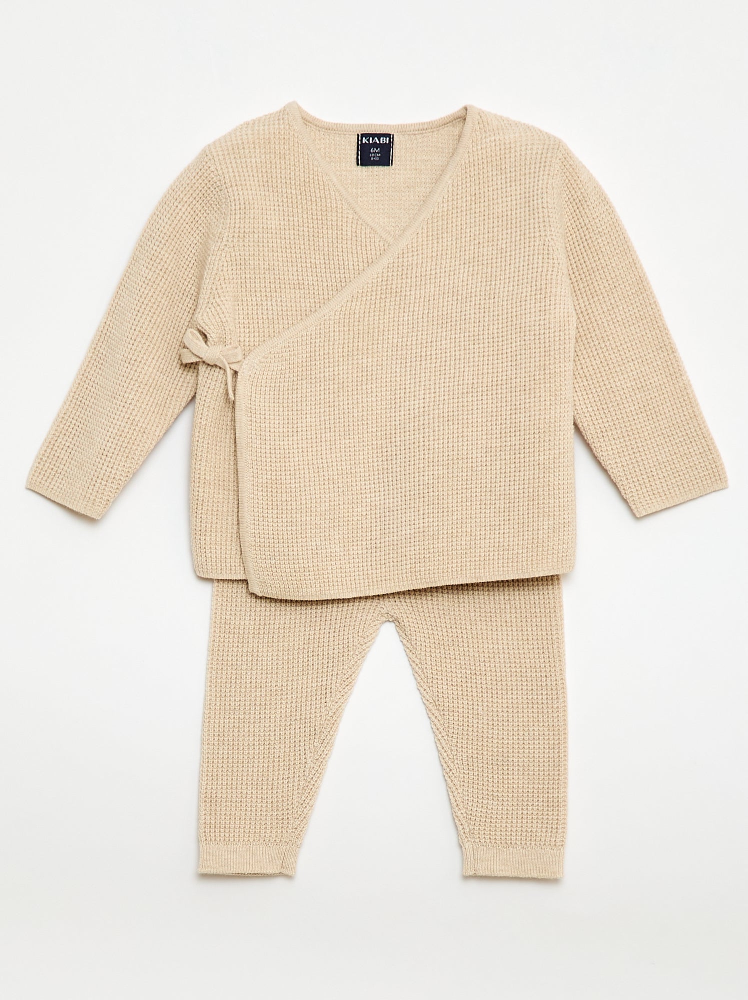 Conjunto chaleco cruzado + leggings de punto - 2 piezas