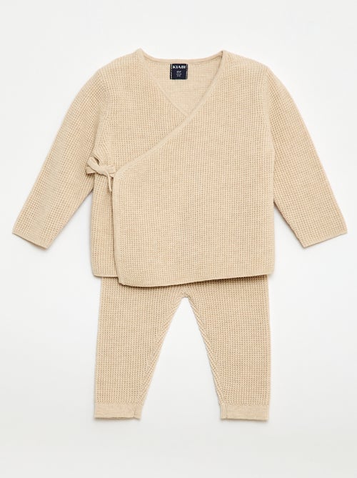 Conjunto chaleco cruzado + leggings de punto - 2 piezas - Kiabi