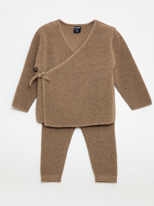 Conjunto chaleco cruzado + leggings de punto - 2 piezas - Kiabi