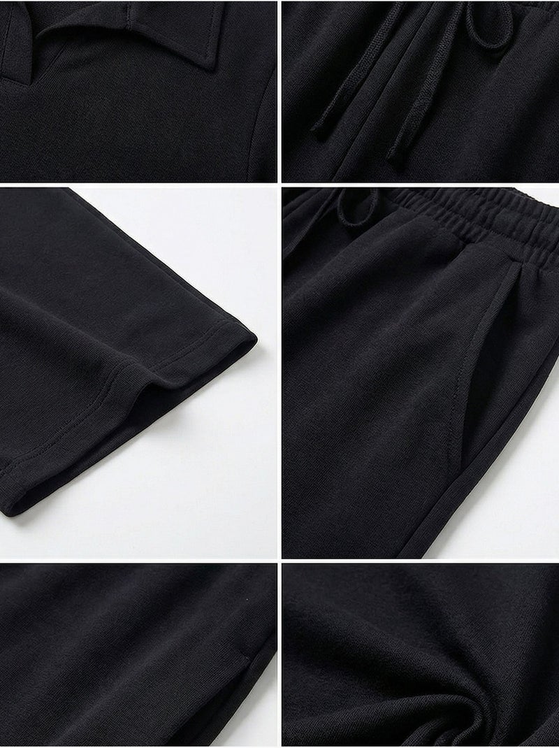 Conjunto co-ord de dos piezas con cintura media y cuello polo istanbul Negro - Kiabi