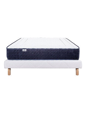 Conjunto colchón de espuma de 24 cm y somier blanco