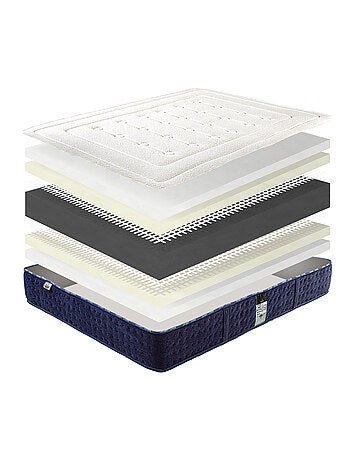 Conjunto colchón de espuma de 24 cm y somier blanco