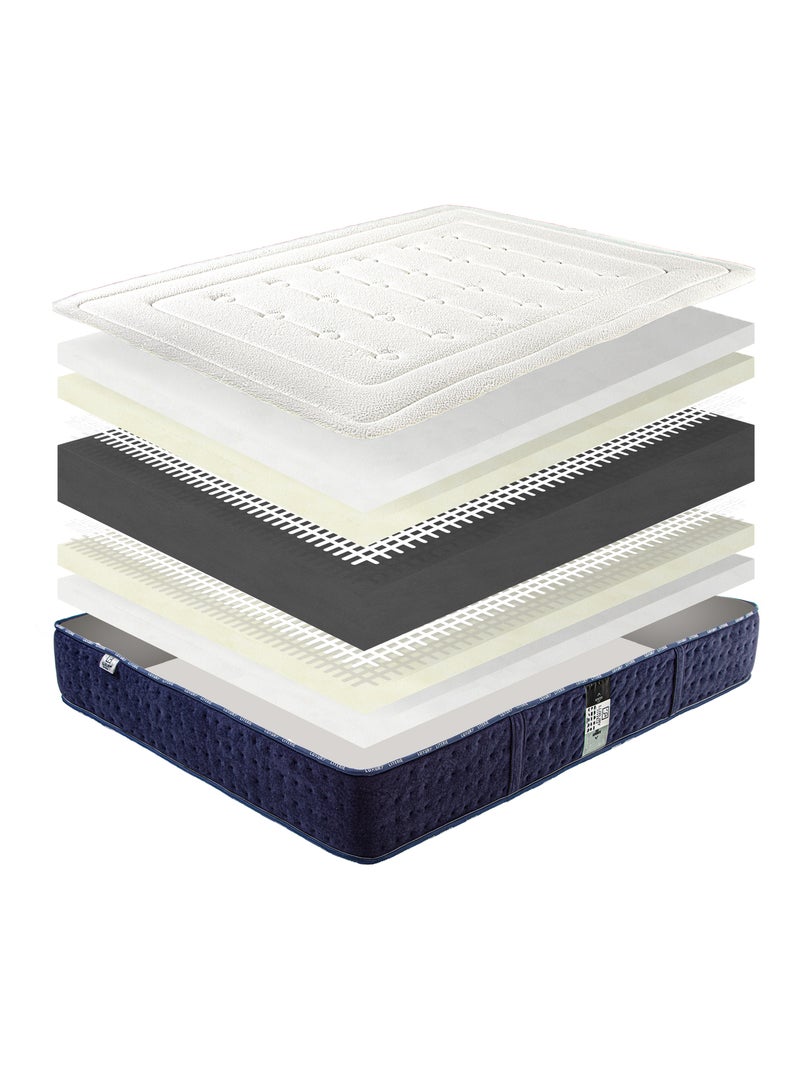 Conjunto colchón de espuma de 24 cm y somier blanco Blanco - Kiabi