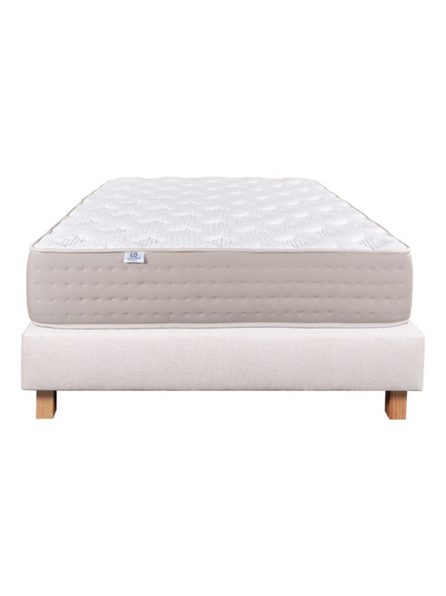 Conjunto colchón de muelles ensacados de 26 cm y somier beige - Kiabi Conjunto colchón de muelles ensacados de 26 cm y somier beige - Kiabi