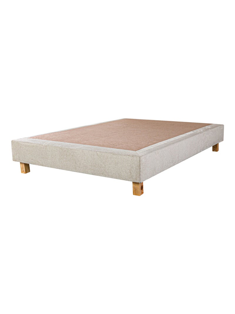 Conjunto colchón de muelles ensacados de 26 cm y somier beige Beige - Kiabi