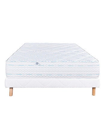 Conjunto colchón espuma 24 cm y somier blanco
