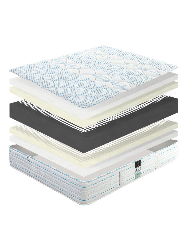 Conjunto colchón espuma 24 cm y somier blanco Blanco - Kiabi