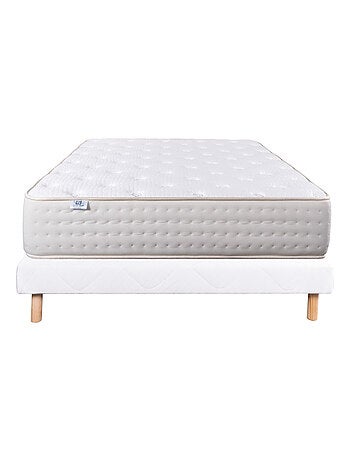Conjunto colchón espuma viscoelástica 26 cm y somier blanco