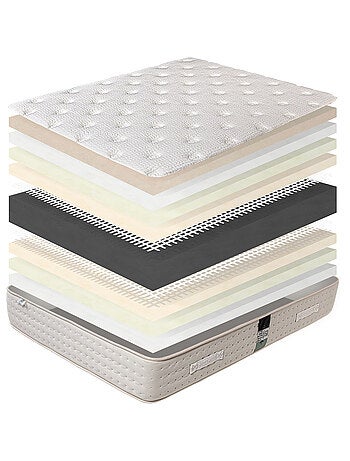 Conjunto colchón espuma viscoelástica 26 cm y somier blanco