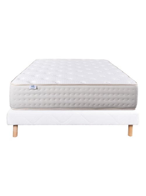 Conjunto colchón espuma viscoelástica 26 cm y somier blanco - Kiabi Conjunto colchón espuma viscoelástica 26 cm y somier blanco - Kiabi