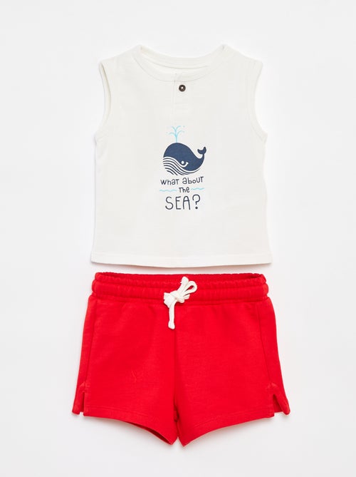 Conjunto con camiseta sin mangas + short - 2 piezas - Kiabi