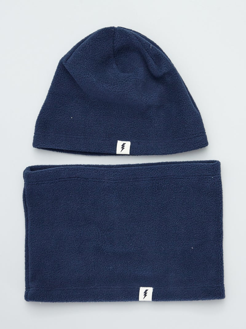 Conjunto con gorro + bufanda tipo braga AZUL - Kiabi
