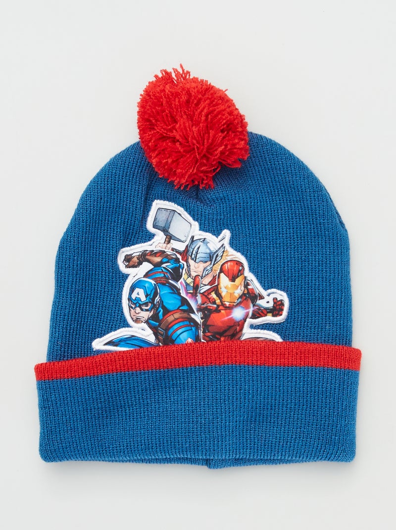 Conjunto con gorro + guantes + bufanda tipo braga 'Los Vengadores' azul - Kiabi