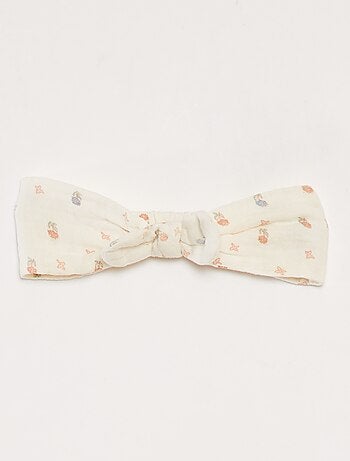 Conjunto con pelele de gasa de algodón + diadema - 2 piezas