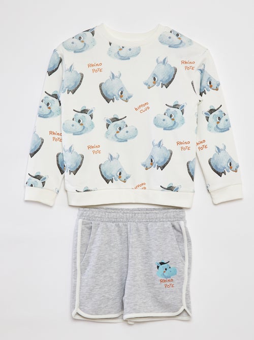 Conjunto con sudadera de chándal + Pantalón corto - 2 piezas - Kiabi