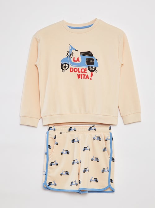 Conjunto con sudadera de chándal + Pantalón corto - 2 piezas - Kiabi