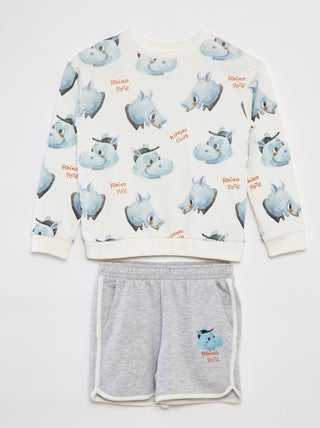 Conjunto con sudadera de chándal + short - 2 piezas