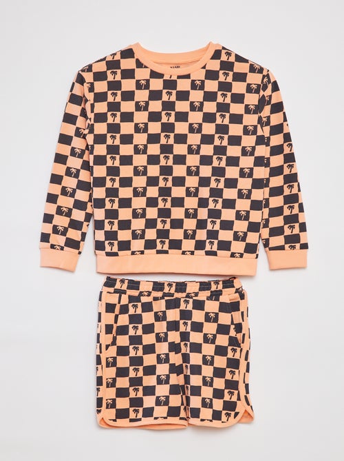 Conjunto con sudadera de chándal + short - 2 piezas - Kiabi