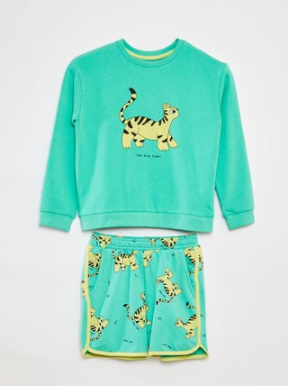 Conjunto con sudadera de chándal + short - 2 piezas